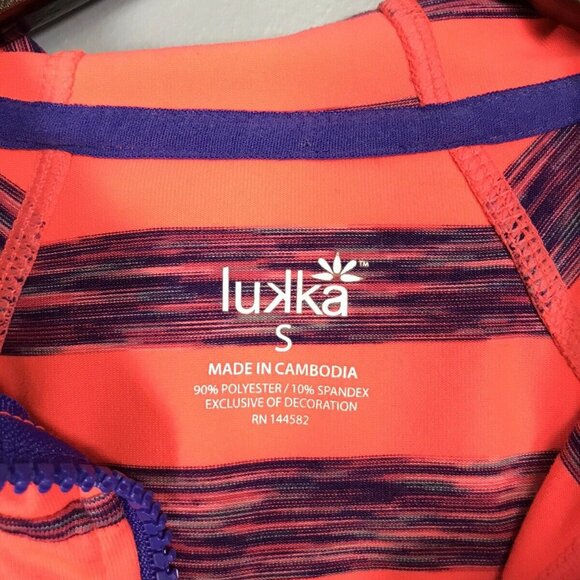 Lukka Womens S Small Striped Full-Zip Hoodie Jacket In Pink & Purple - Picture 3 of 8